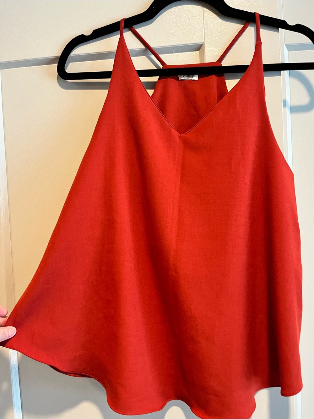 V-Neck Spaghetti Strap Women's Going Out Top in Rust/Terracotta